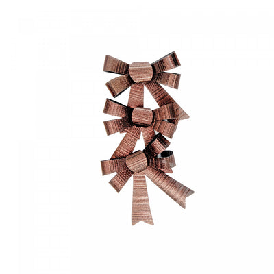 3pc Shiny Bows Bronze - Set of 6 Giftwrap|3 boucles brillantes bronze - ensemble de 6 articles d’emballage-cadeau