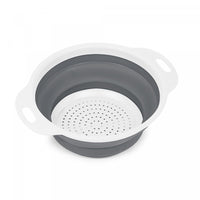 Petite passoire pliable blanche et grise - ensemble de 2 ustensiles de cuisine