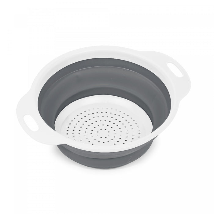 Petite passoire pliable blanche et grise - ensemble de 2 ustensiles de cuisine