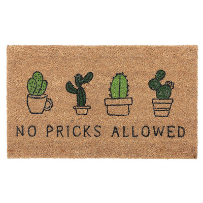 Coir Door Mat No Pricks Allowed Floormat|Paillasson en fibre de coco « No Pricks Allowed »