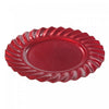 Assiette de présentation de 13 po rouge ornée de vagues - ensemble de 6