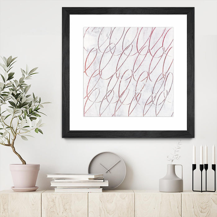 Œuvre d’art murale encadrée noire et mate « Hula I » 30 x 30