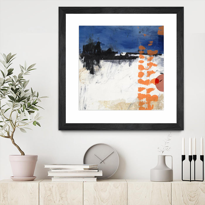 Œuvre d’art murale encadrée noire et mate « Midnight Rise Ii » 36 x 36