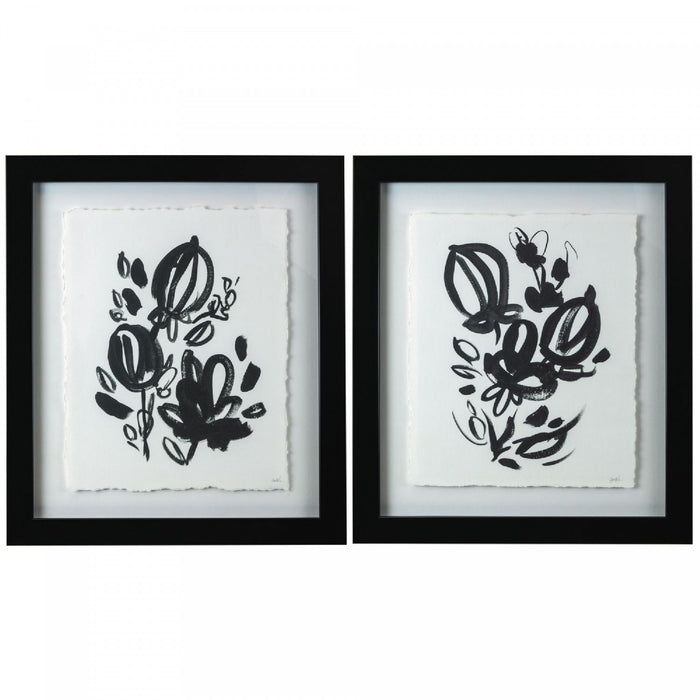 Ensemble de 2 œuvres d’art murales 12 x 14 fleurs de chanvre