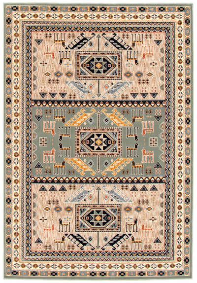 Quincy Teal Area Rug - 5'3" x 7'3"