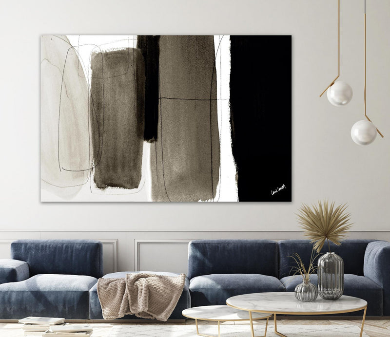 Œuvre d’art murale Giant Art « Dark Veil Abstract » 72 x 48