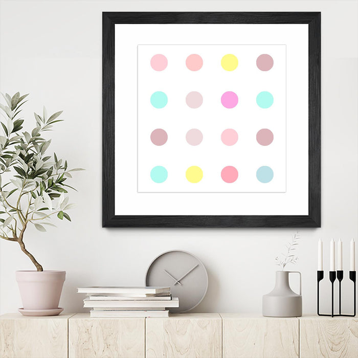 Œuvre d’art murale encadrée noire et mate « Pink Iv » 36 x 36