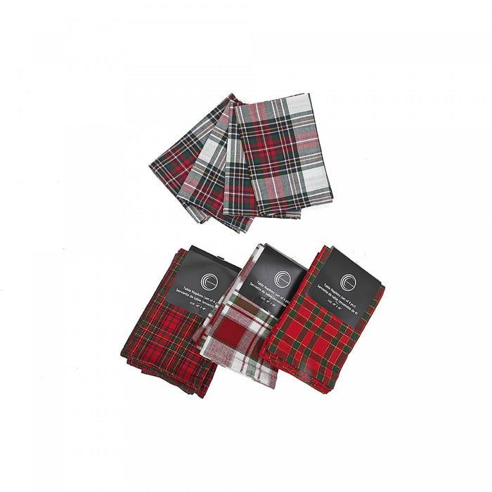  Paquet de 4 serviettes de table de 18 po x 18 po en coton avec fil métalloplastique
