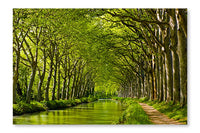 Spring Look on Canal Du Midi 16 po x 24 po : Oeuvre d’art murale en panneau de tissu sans cadre