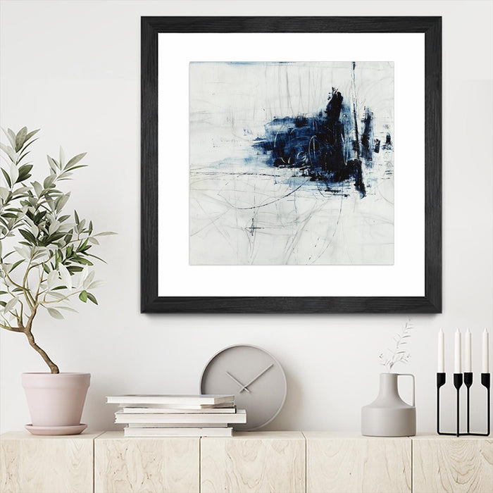 Œuvre d’art murale encadrée noire et mate « Superior » 36 x 36