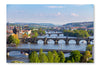  Scenic View Of Bridges On The Vltava River 28 po x 42 po : Cadre d'art mural et panneau de tissu
