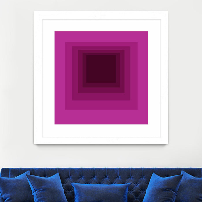 Œuvre d’art murale encadrée blanche et mate « After Josef G » 30 x 30