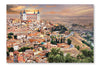 Toledo Over Sunset 24 po x 36 po : Oeuvre d’art murale en panneau de tissu sans cadre