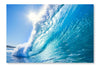  Blue Ocean Wave 28 po x 42 po : Cadre d'art mural et panneau de tissu