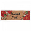 Paillasson 16 x 48 en fibre de coco orné de poinsettias et « Joyeux Noël »