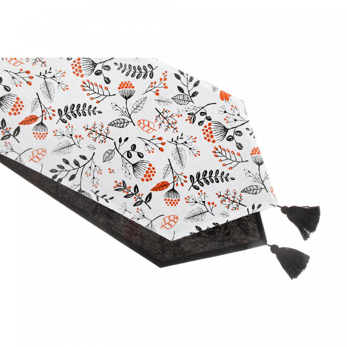 Chemin de table de 54 po en coton orné de fleurs de kaki - ensemble de 2