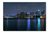  Toronto City At Night 16 po x 24 po : Cadre d'art mural et panneau de tissu