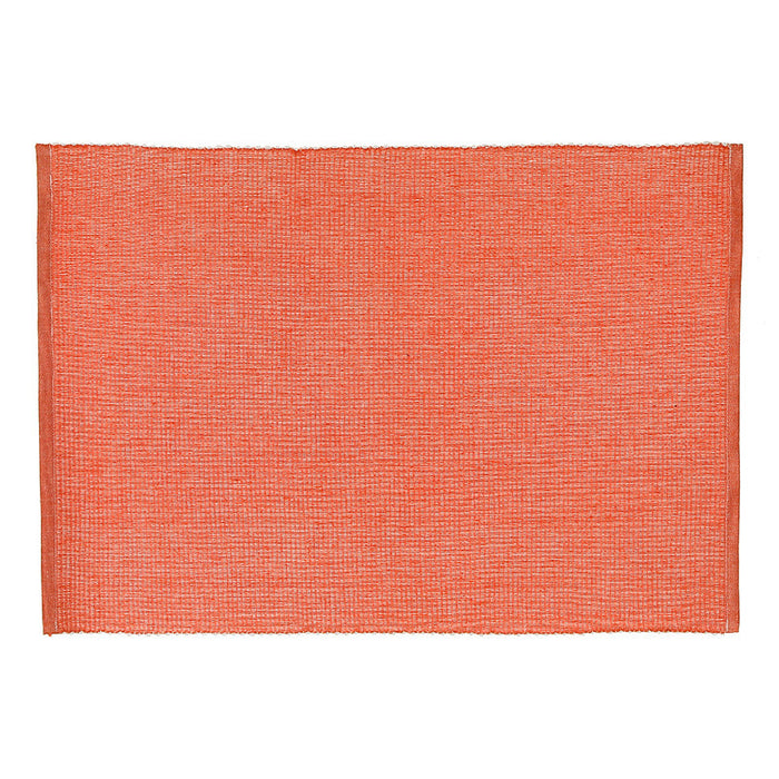 Napperon orange en chambray côtelé - ensemble de 12