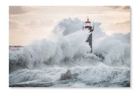  Lighthouse 16 po x 24 po : Cadre d'art mural et panneau de tissu