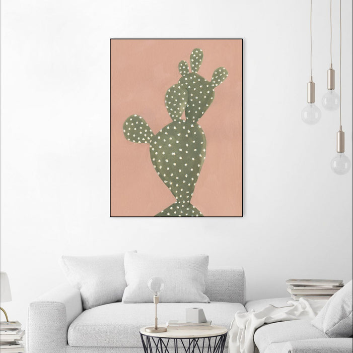 Œuvre d'art murale sur toile encadrée noire « Coral Cacti Ii » 18 x 24