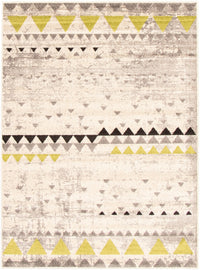Carpette Raja ivoire-verte - 3 pi 11 pox 5 pi 7 po