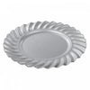 Assiette de présentation de 13 po argentée ornée de vagues - ensemble de 6