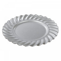 Assiette de présentation de 13 po argentée ornée de vagues - ensemble de 6