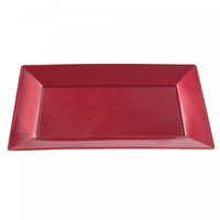 Plateau de service rectangulaire lisse rouge 8 x 12 - ensemble de 2
