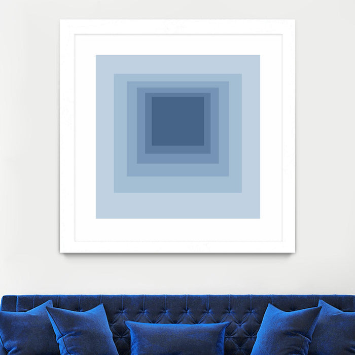 Œuvre d’art murale encadrée blanche et mate « After Josef J » 36 x 36