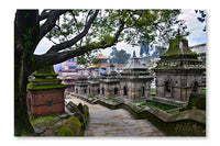  Old Hindu Temple 24 po x 36 po : Cadre d'art mural et panneau de tissu