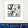 "Pale Pink Bouquet I" Matted and Framed White 30x30 Wall Art