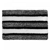 Tapis de salle de bain rayé en microfibre noire 20 x 32