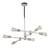  Lustre Tribeca argenté à 6 ampoules 