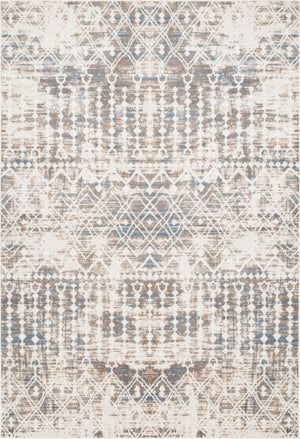 Carpette Shi bleue à motifs marocains 3 x 5