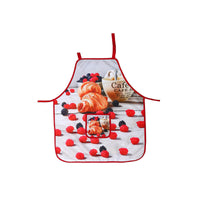 Tablier avec poche orné de croissants et café - ensemble de 2 pièces