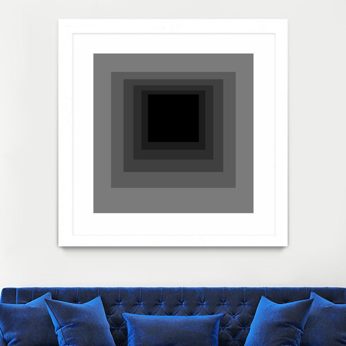 Œuvre d’art murale encadrée blanche et mate « After Josef A » 30 x 30