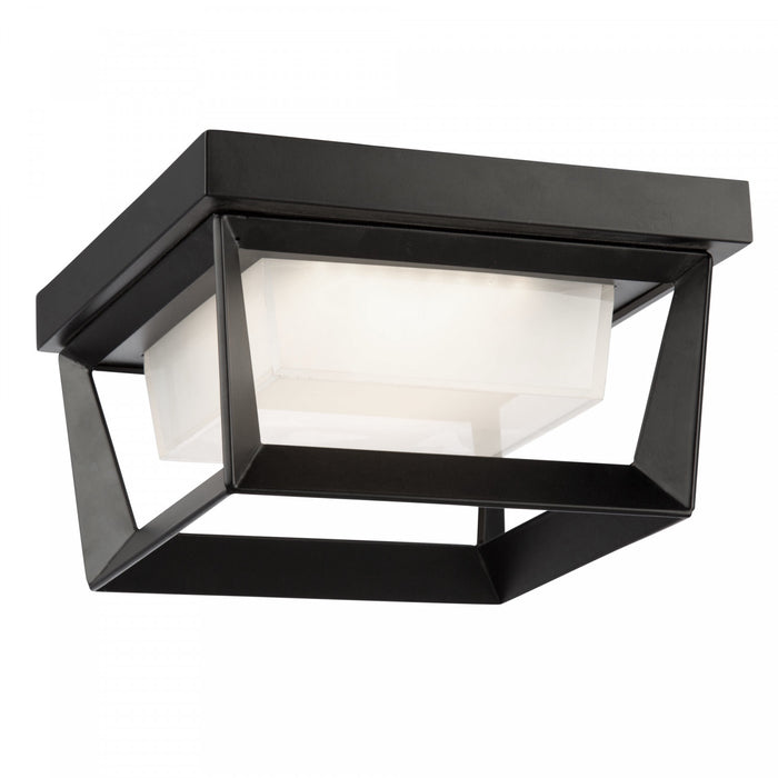 Plafonnier affleuré Waterbury noir à DEL de 12 W pour l'extérieur