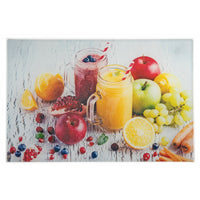 Planche à découper en verre imprimé d’une photo de frappés aux fruits - ensemble de 2