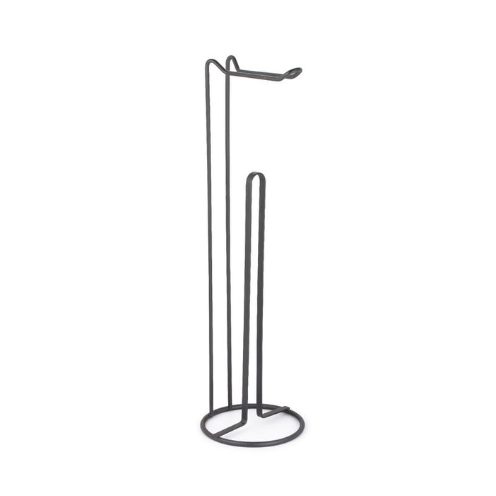 Support pour papier hygiénique rond noir à capacité de 4 rouleaux
