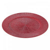 Assiette de présentation de 13 po rouge à motif de dessin dans le sable - ensemble de 6