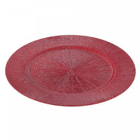 Assiette de présentation de 13 po rouge à motif de dessin dans le sable - ensemble de 6