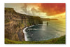  Cliffs Of Moher At Sunset 28 po x 42 po : Cadre d'art mural et panneau de tissu
