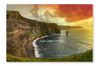  Cliffs Of Moher At Sunset 28 po x 42 po : Cadre d'art mural et panneau de tissu