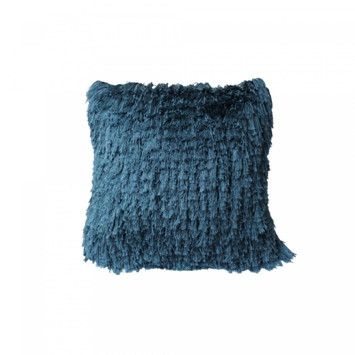 Coussin à fourrure bleu sarcelle - ensemble de 2 coussins