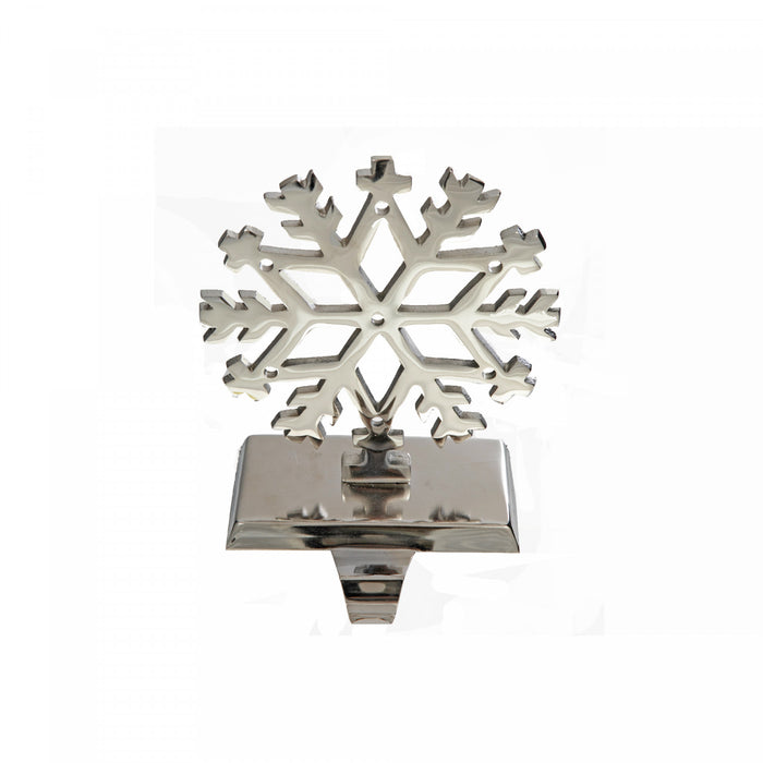 Porte-bas de Noël en métal chromé orné d’un flocon de neige