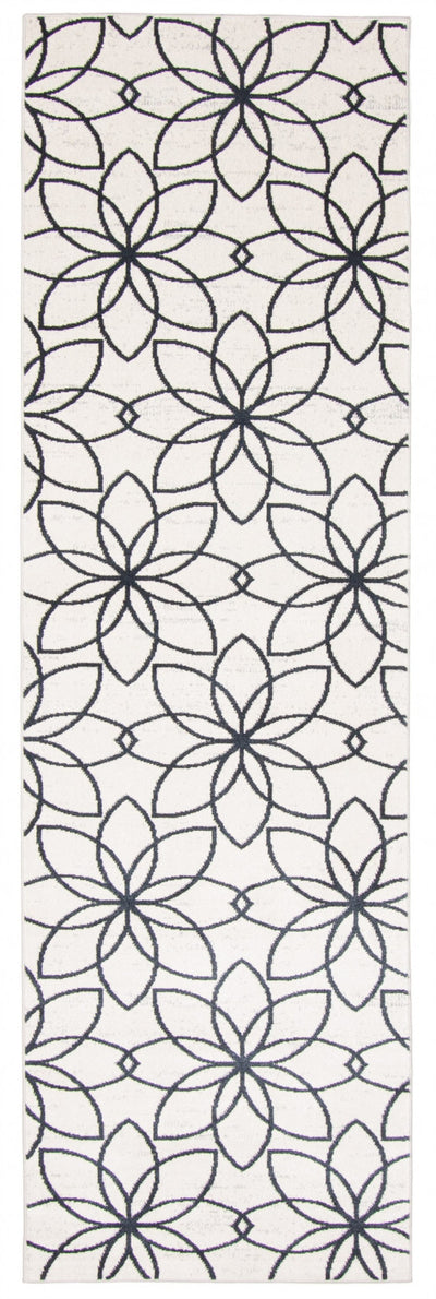 Terali Ivory Machine Washable Area Rug - 2'6" x 8'0"