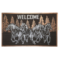 Tapis de plancher orné de chevaux au galop, en caoutchouc