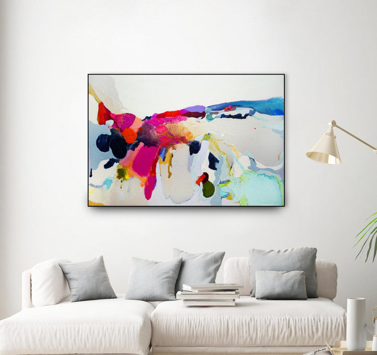 Œuvre d’art murale sur toile encadrée noire « Reach In Out » 36 x 24