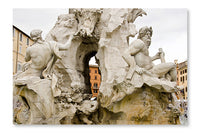 Fontana Dei Quattro Fiumi, Piazza Navona, Rome, Italy 28 po x 42 po : Oeuvre d’art murale en panneau de tissu sans cadre