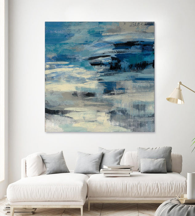 Œuvre d’art murale Giant Art « Indigo Wave » 54 x 54